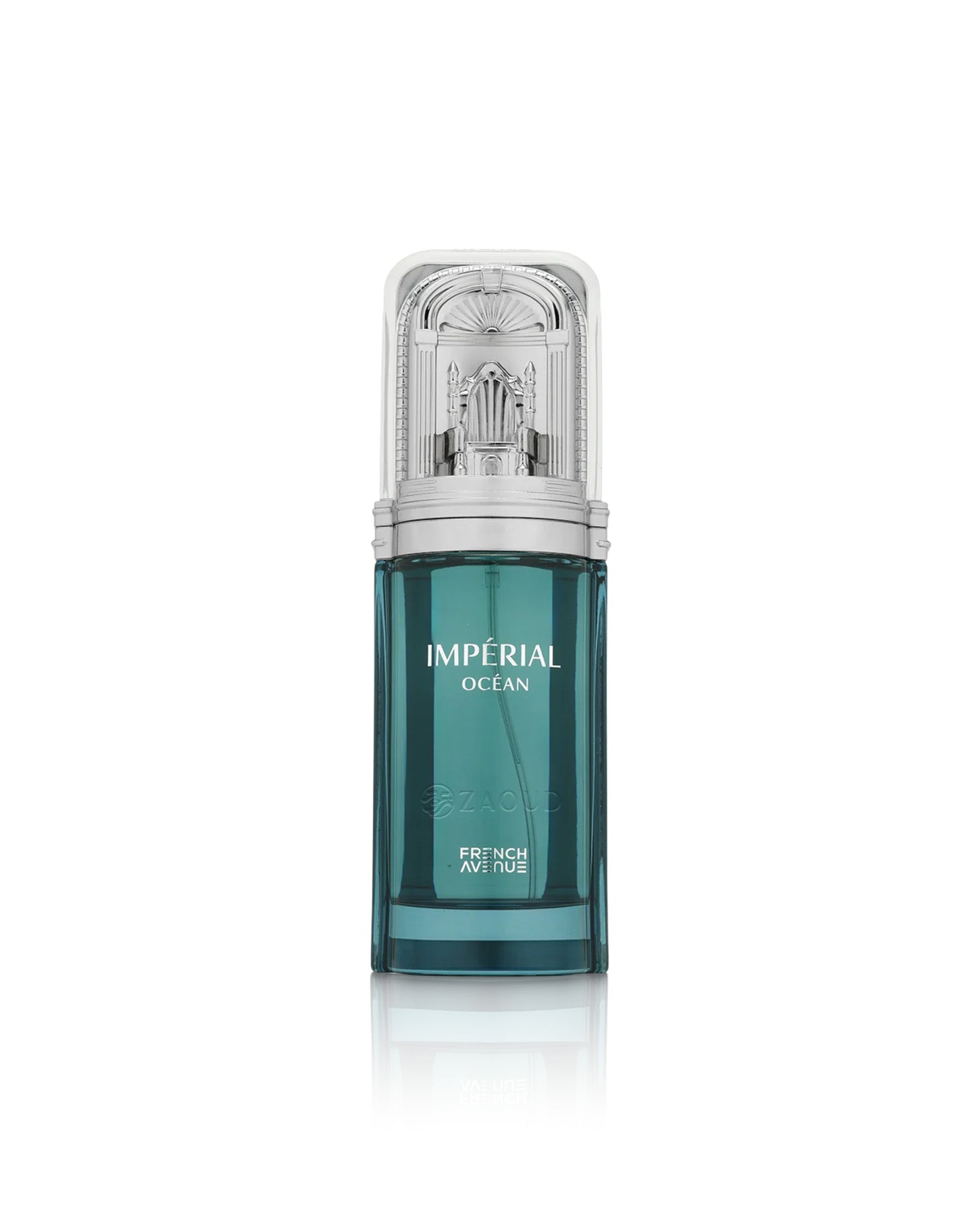 french avenue imperial ocean perfume bottle shows against white background