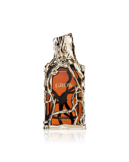 french avenue grow perfume bottle shows against white background