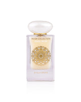 gulf orchid angel musk Perfume bottle with decorative label on a white background