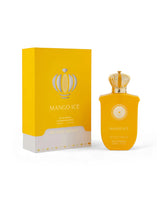 gulf orchid mango ice Yellow 'Mango Ice' perfume bottle and packaging on a white background