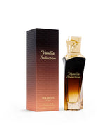 gulf orchid vanilla seduction perfume bottle shows beside its packaging against white background