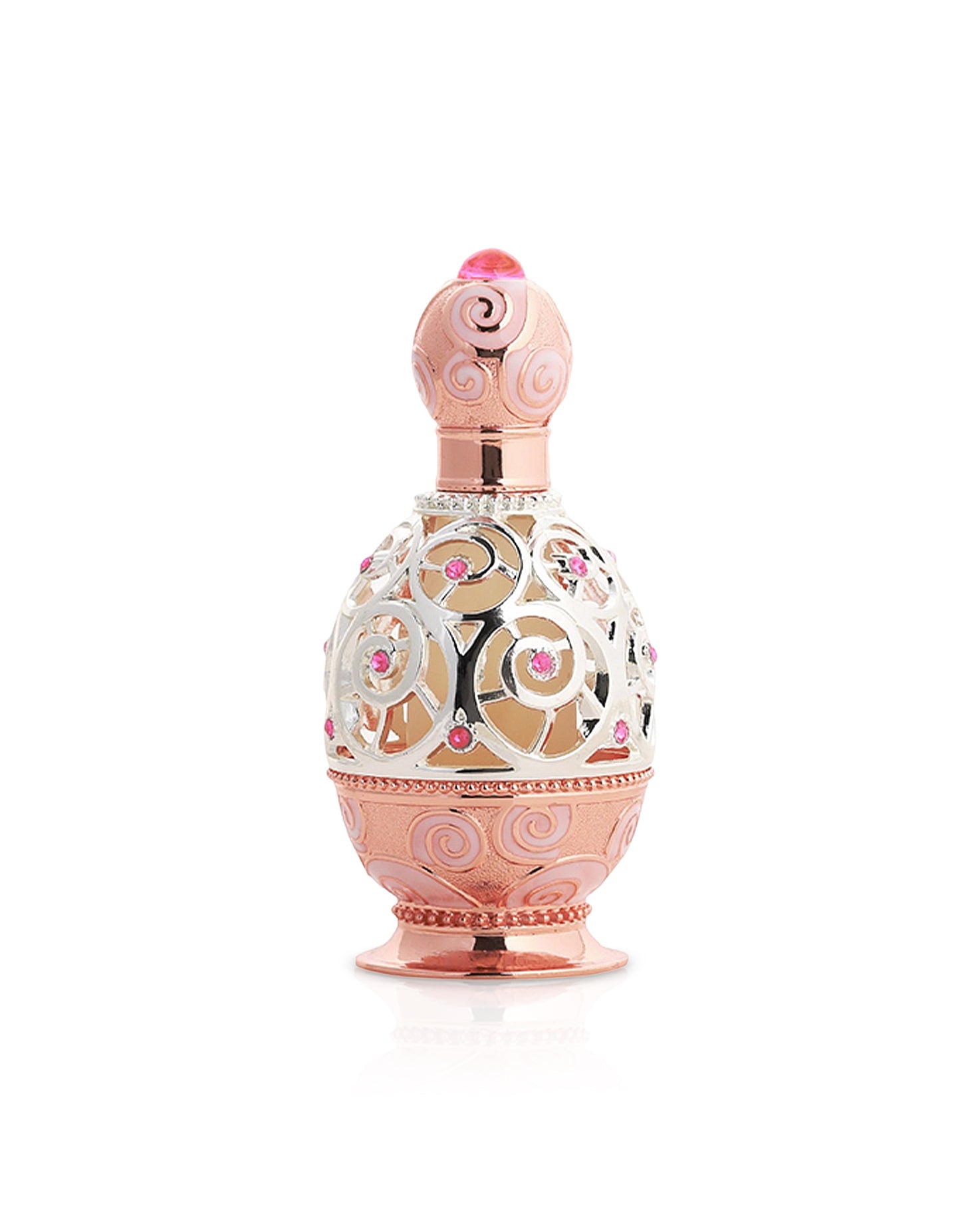 khadlaj haneen rose gold perfume oil bottle shows against white background