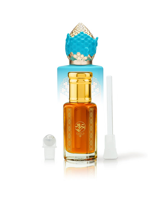 haram fire perfume oil bottle shows beside roller and stick with god of fire perfume bottle against white background 