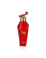 zimaya hawwa red perfume bottle shows against white background