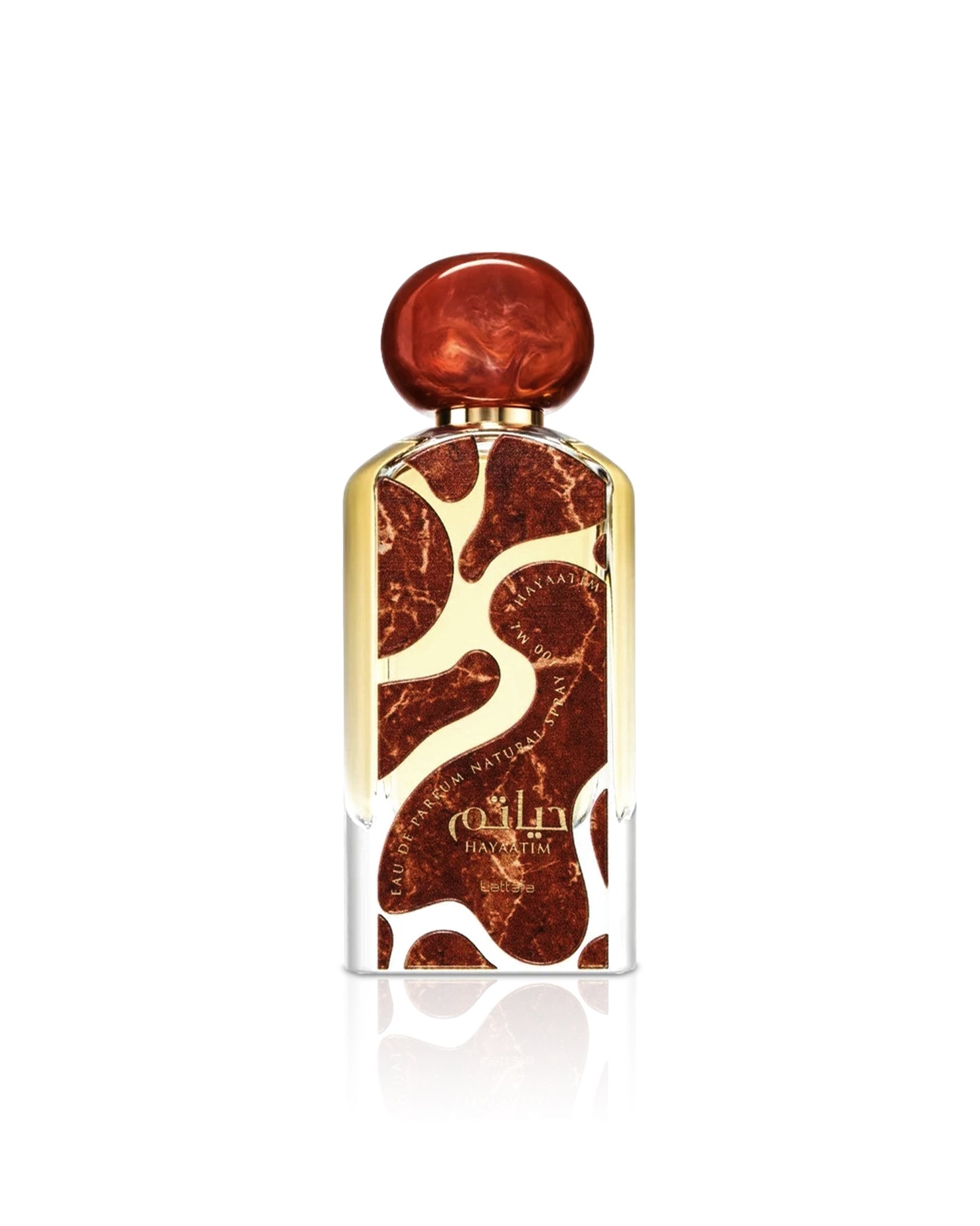 hayaatim by lattafa perfumes bottle shows against white background