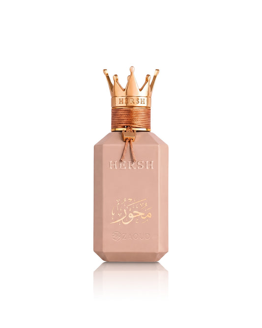 hersh mehwar perfume bottle shows against white background