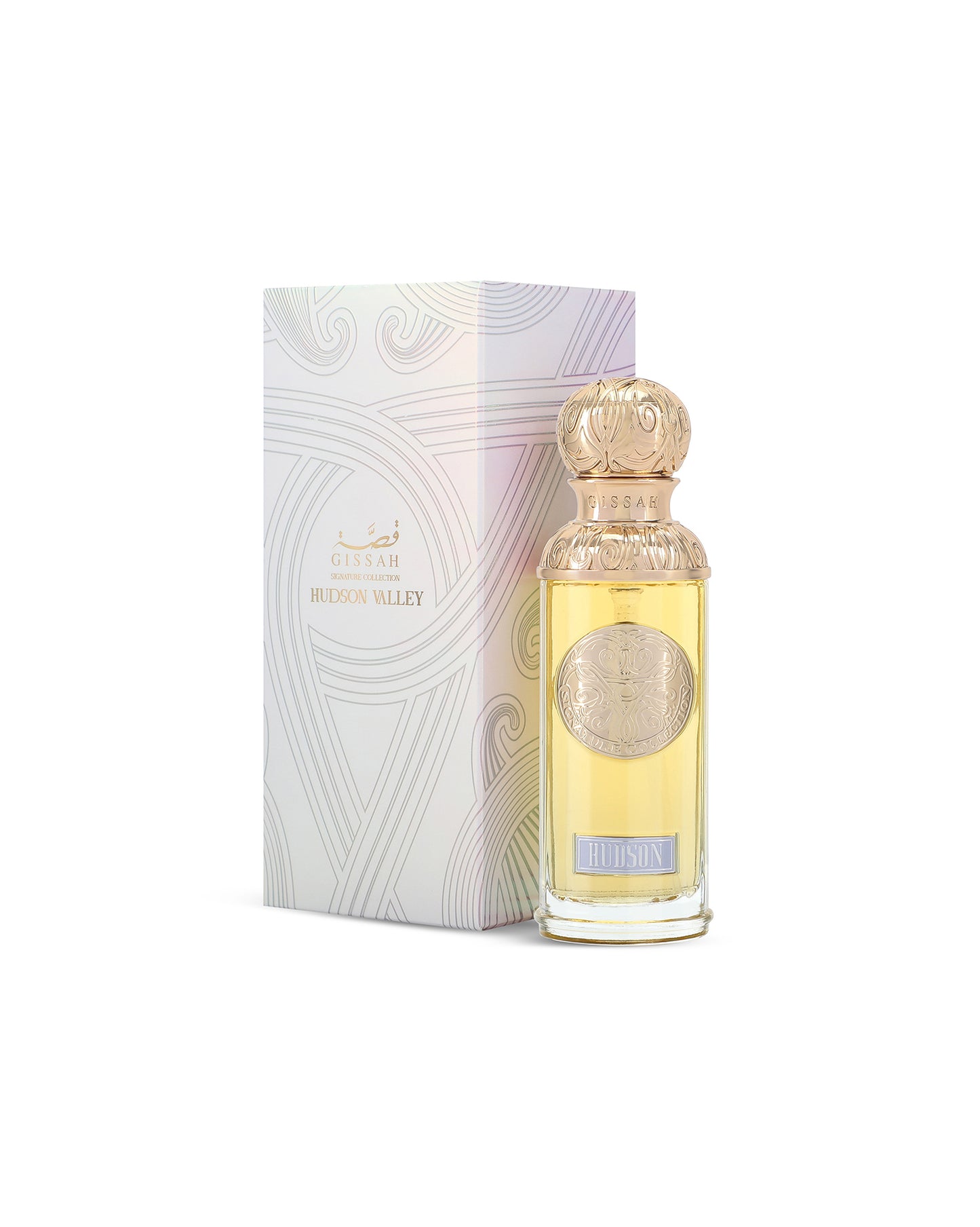 HUDSON valley 50ml perfume bottle shows beside its box against white background