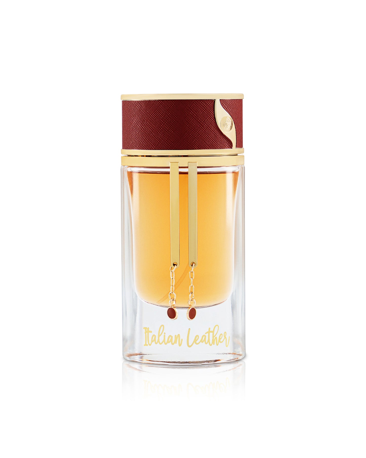 maison asrar italian leather perfume bottle shows against white background