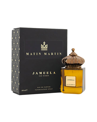 Matin Martin Jameela perfume bottle and packaging on a white background