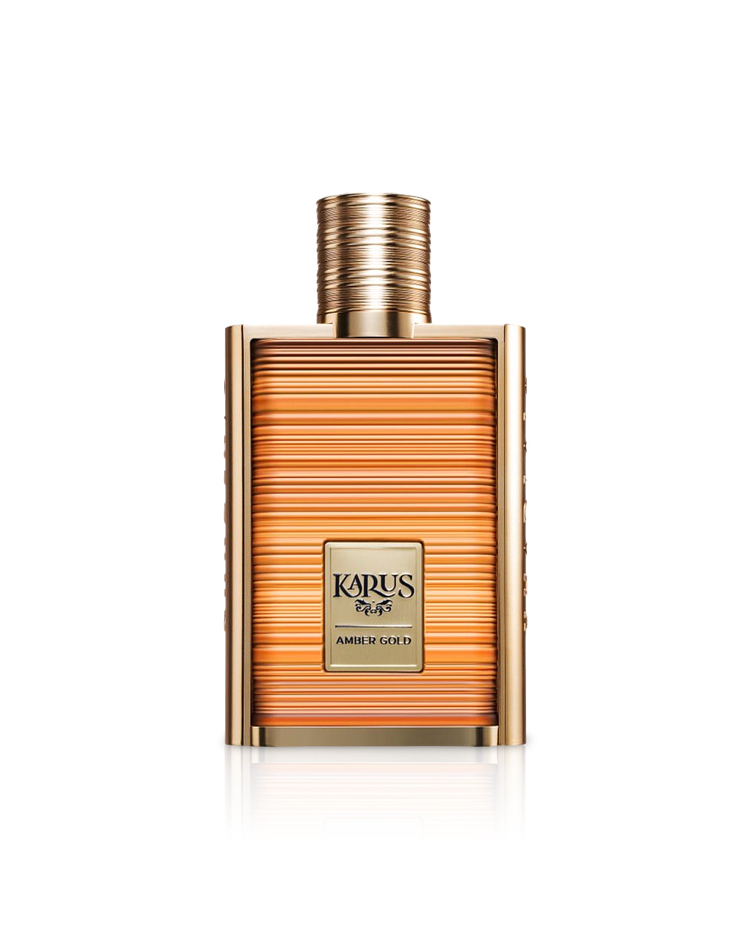 karus amber gold by khadlaj perfume bottle shows against white background