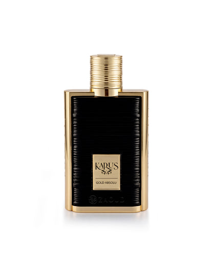 khadlaj karus gold absolu perfume bottle shows against white background