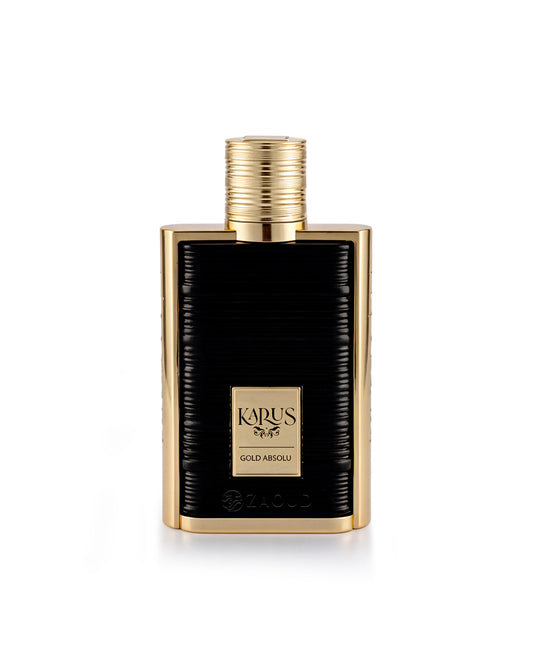khadlaj karus gold absolu perfume bottle shows against white background