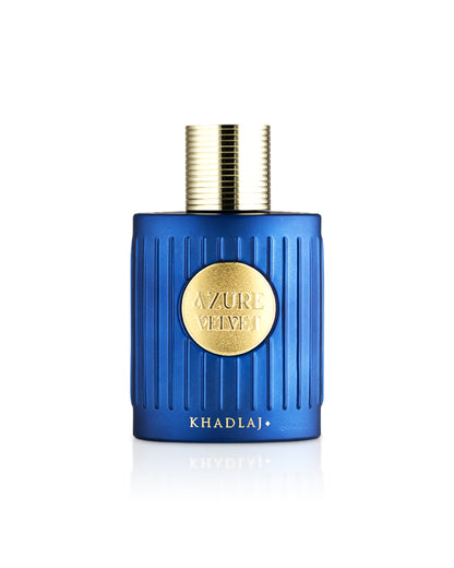 khadlaj azure velvet perfume bottle shows against white background