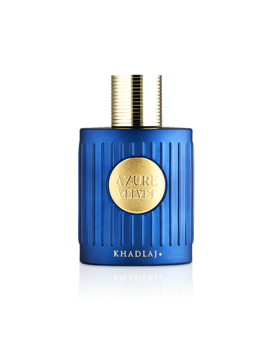 khadlaj azure velvet perfume bottle shows against white background