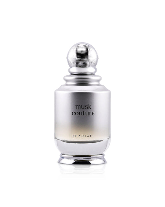 khadlaj musk couture perfume bottle shows against white background 