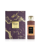 khadlaj tobac extra perfume bottle shows beside its box  against white background