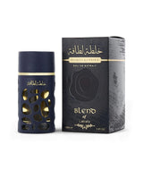 khalta blend of lattafa perfume bottle shows beside its box against white background
