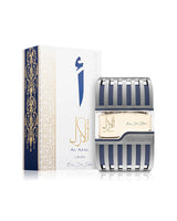 lattafa al azal perfume bottle shows beside its packaging against white background
