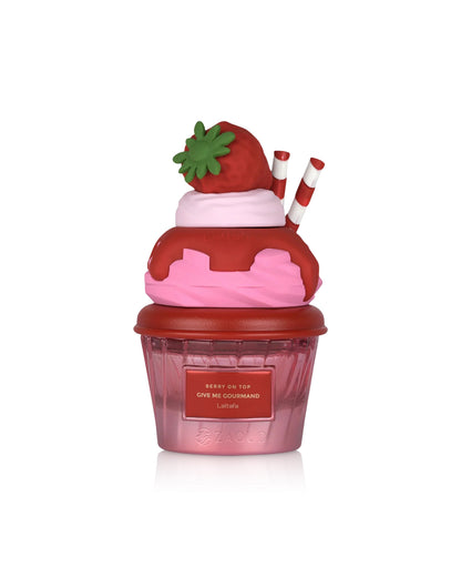lattafa berry on top perfume cupcake shape bottle shows against white background