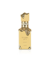 lattafa eclaire banoffi Gold perfume bottle with 'Eclaire' branding on a white background