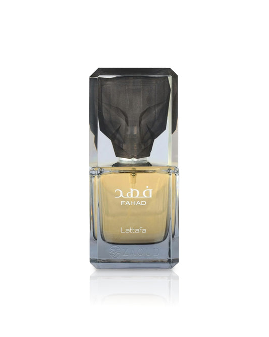 lattafa fahad perfume bottle shows against white background