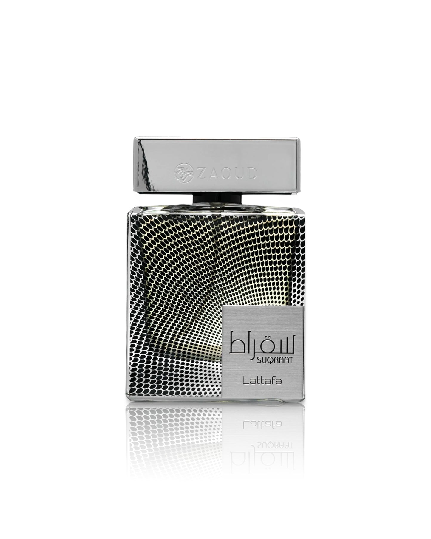 lattafa suqraat perfume bottle shows against white background