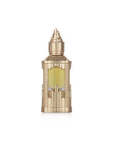 lattafa abraaj perfume oil Decorative gold and green bottle on a white background