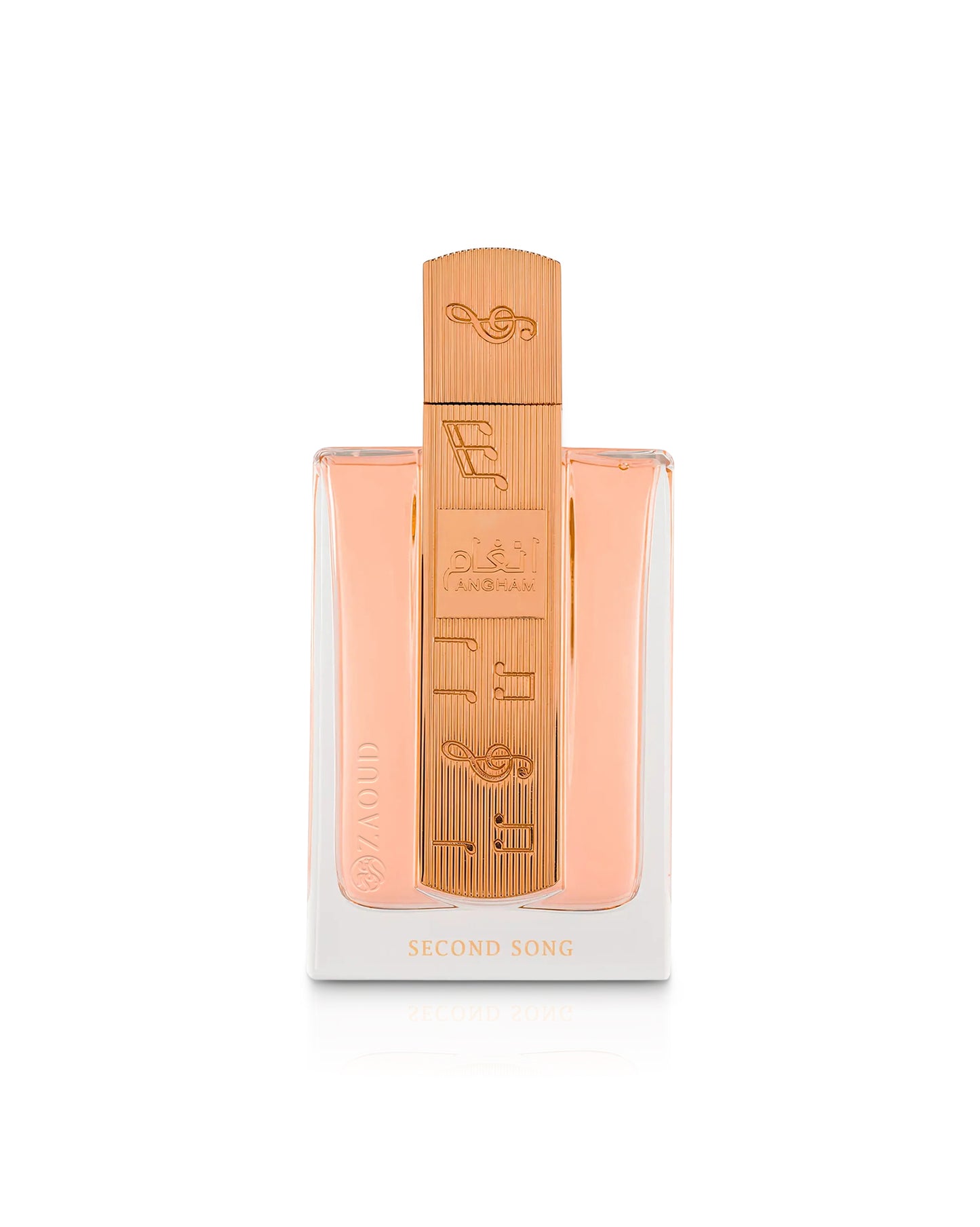 lattafa angham second song perfume bottle shows against white background