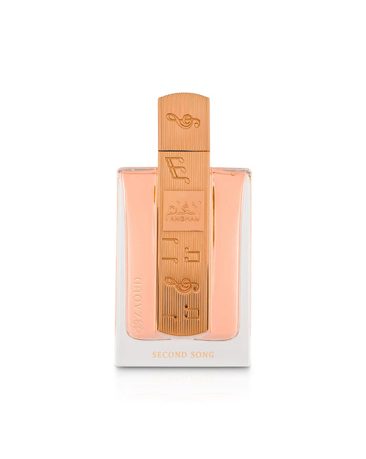 lattafa angham second song perfume bottle shows against white background