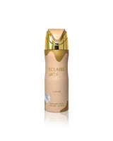 lattafa eclaire deodorant body spray bottle shows against white background