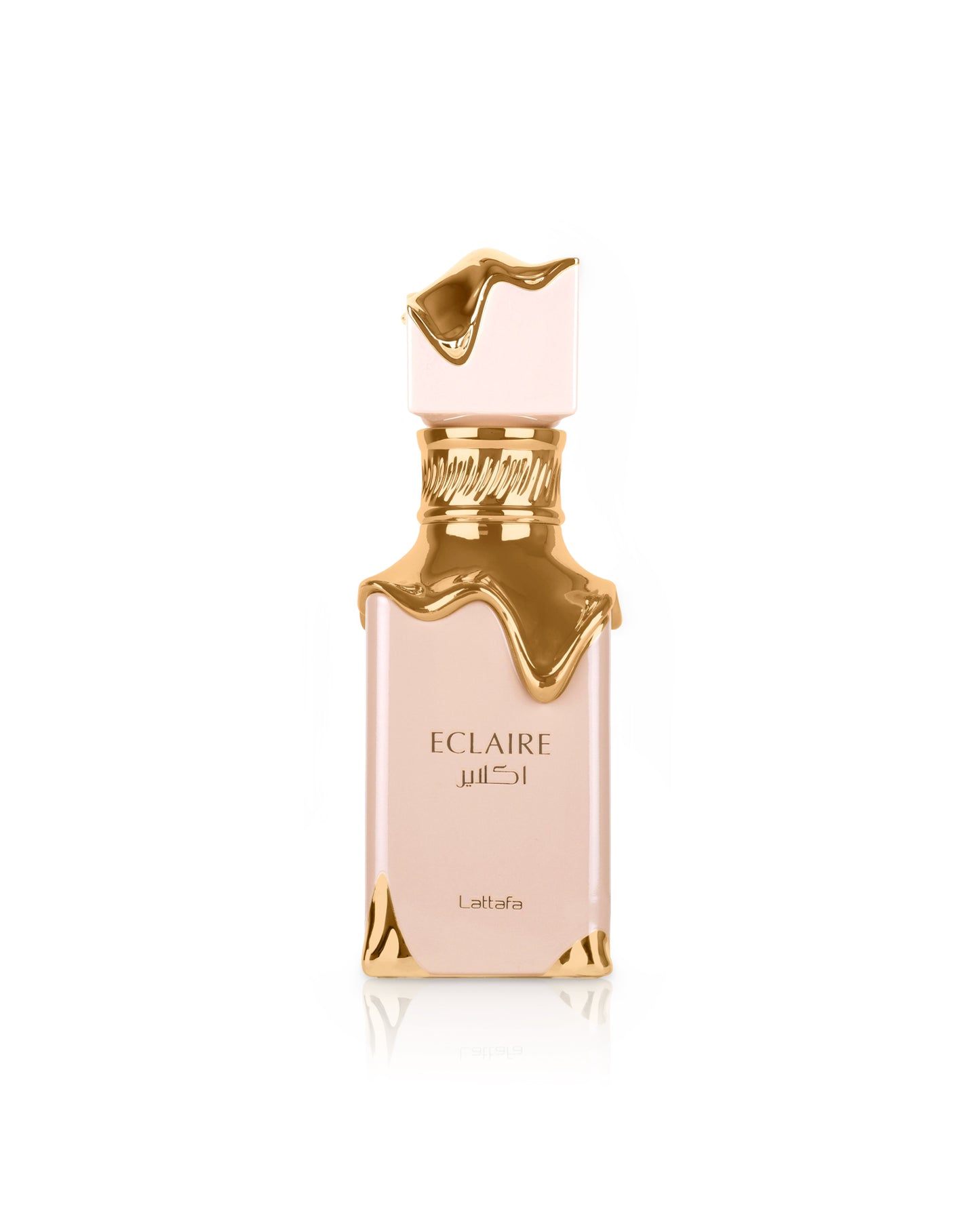 lattafa eclaire eau de parfum bottle shows against white background