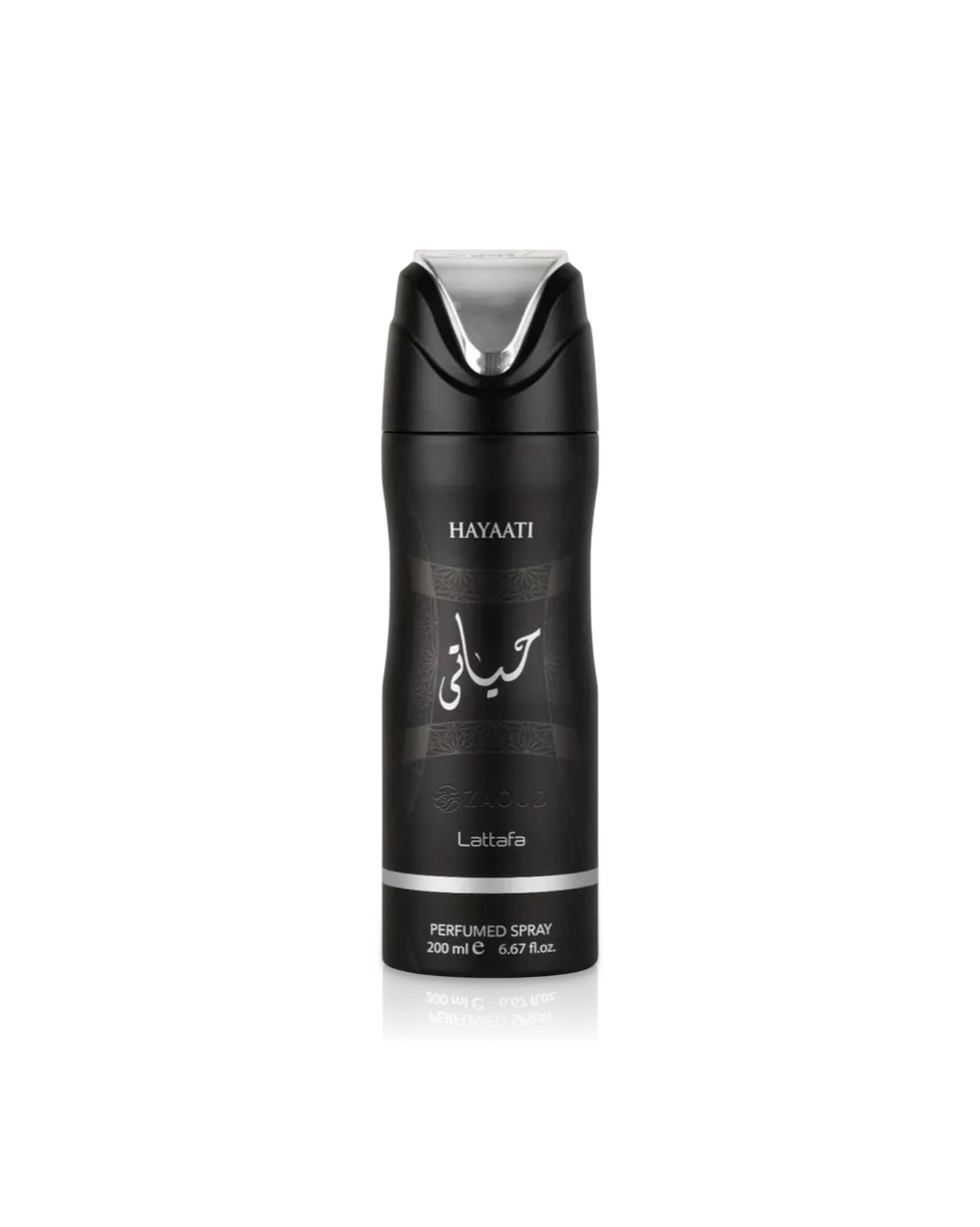 lattafa Hayaati bodyspray bottle on a white background
