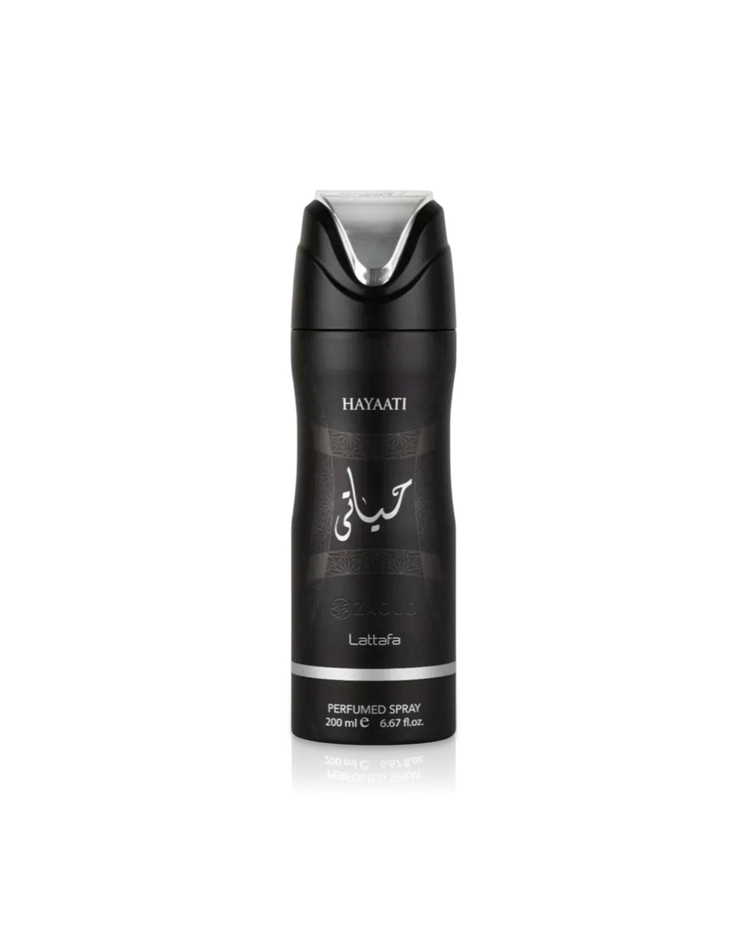 lattafa Hayaati bodyspray bottle on a white background