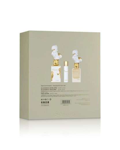 lattafa her confession gift set packaging backside shows against white background