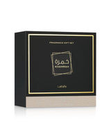 lattafa khamrah giftset box shows against white background