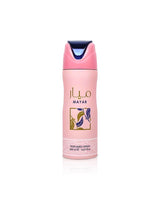lattafa mayar deodorant Pink perfume spray bottle with 'mayar' branding on a white background
