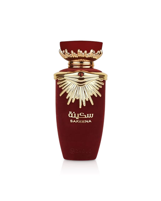 lattafa sakeena perfume bottle shows against white background