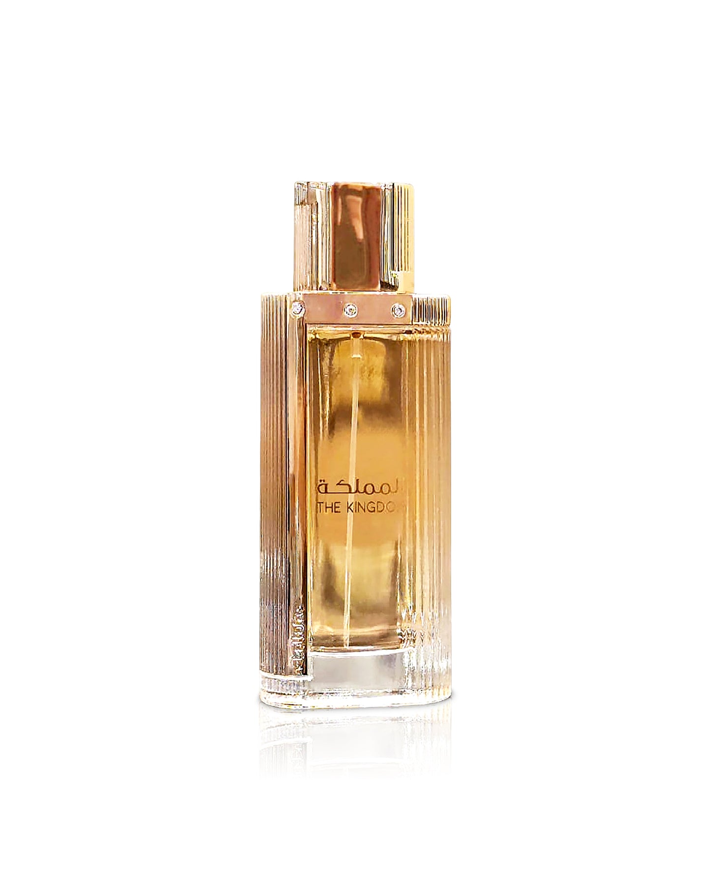 LATTAFA the kingdom for women Perfume bottle with gold label on a white background