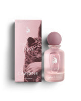 laverne in ove perfume bottle shows beside its bx against white background