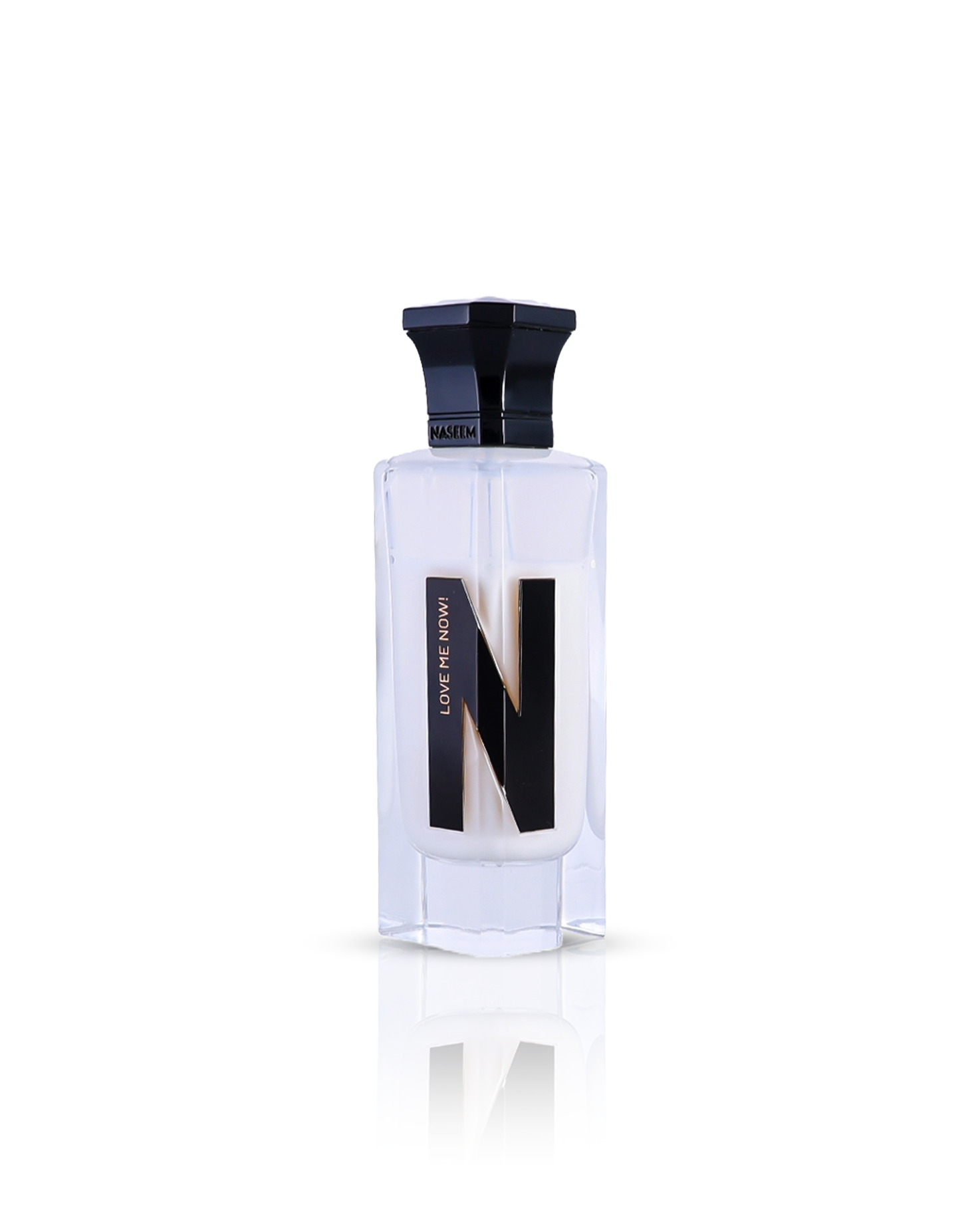 love me now aqua parfum bottle against white background