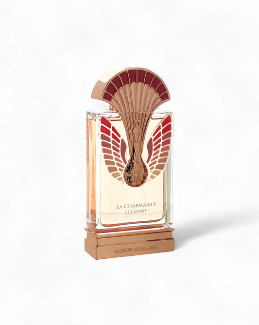Maison Alhambra La Charmante Eclatant perfume bottle shows against white background