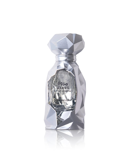 marwa extrait perfume bottle shows against white background