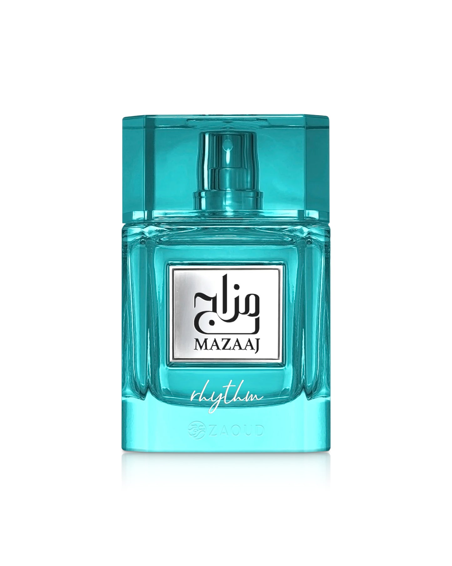 Mazaaj rhythm perfume bottle shows against white background