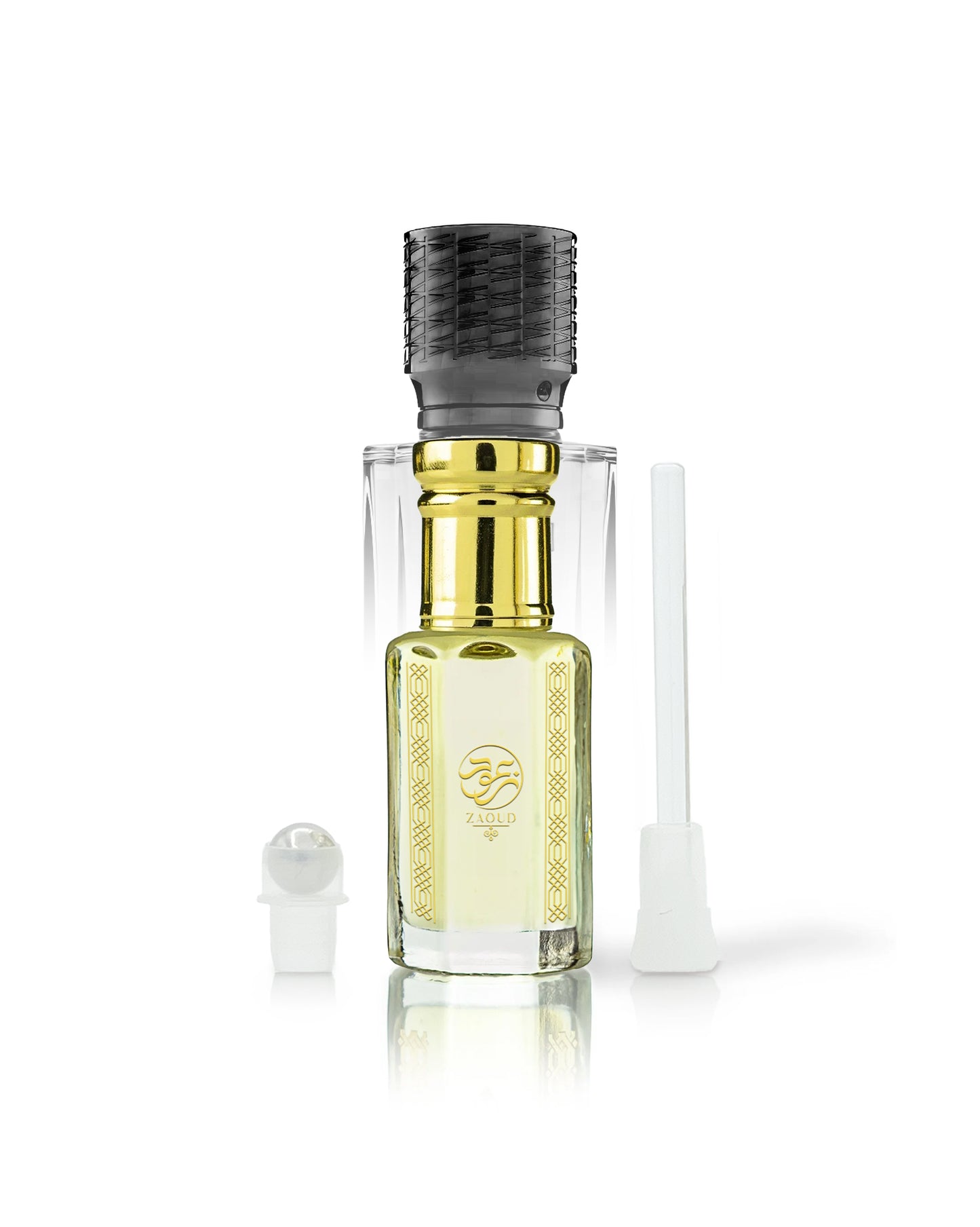 morphine perfume oil bottle shows with original perfume bottle behind
