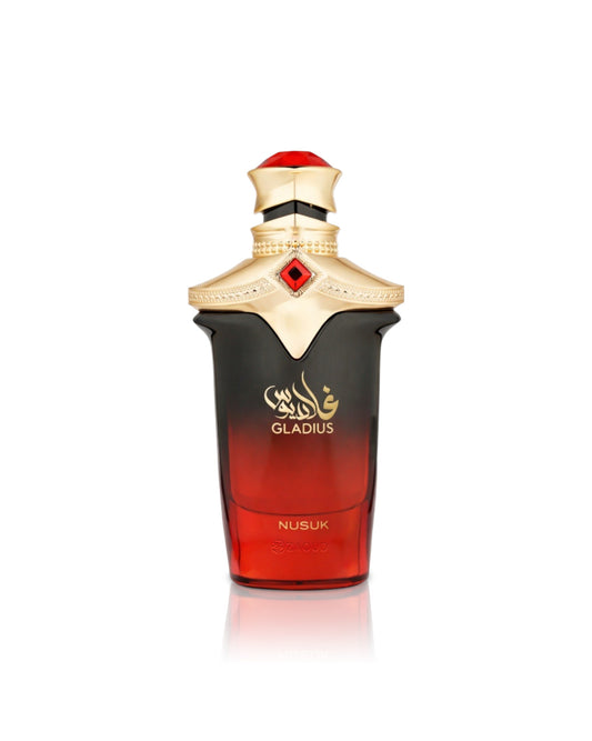 nusuk gladius perfume bottle shows against white background