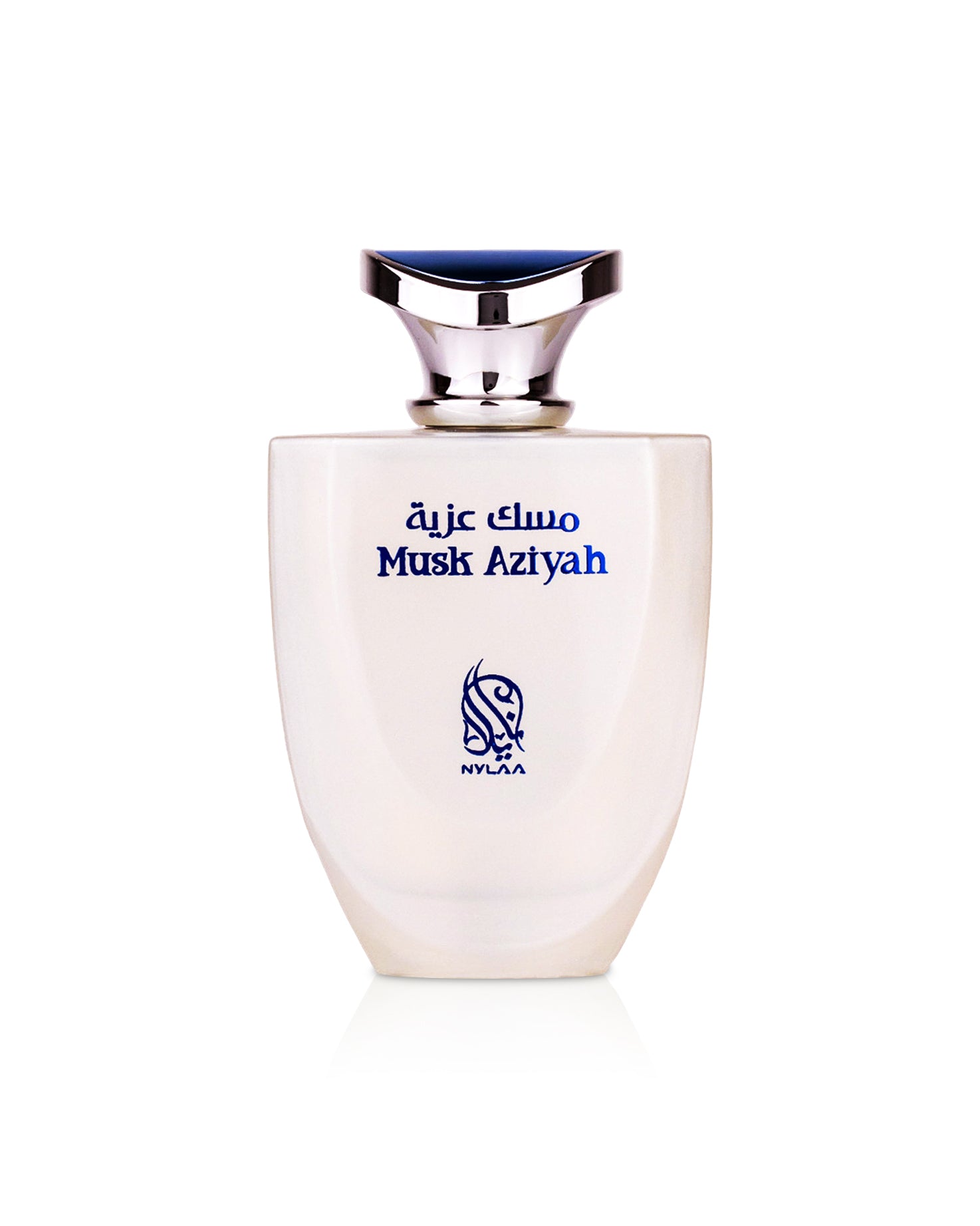 nylaa musk aziyah perfume bottle shows against white background