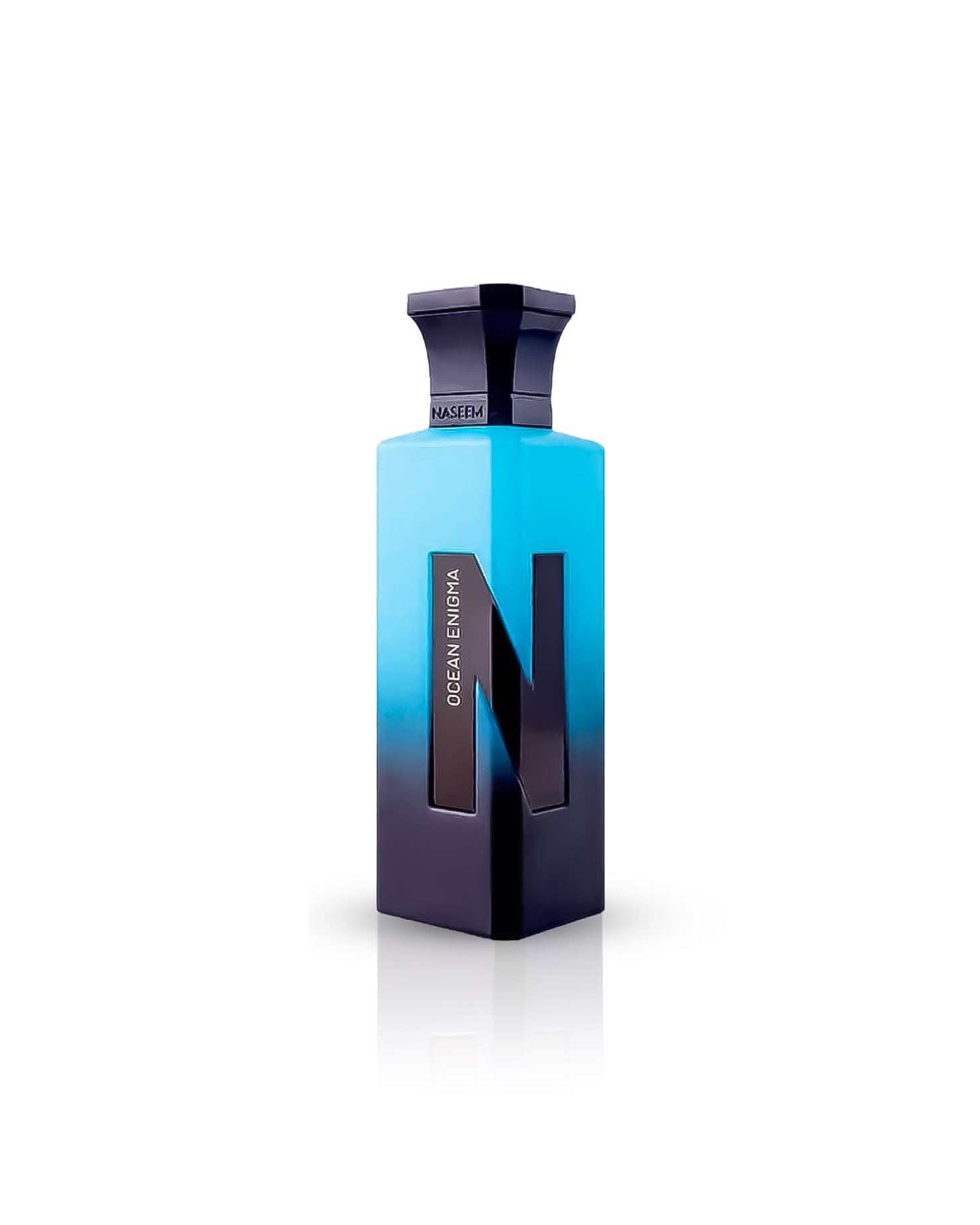 ocean enigma aqua parfum bottle against white background