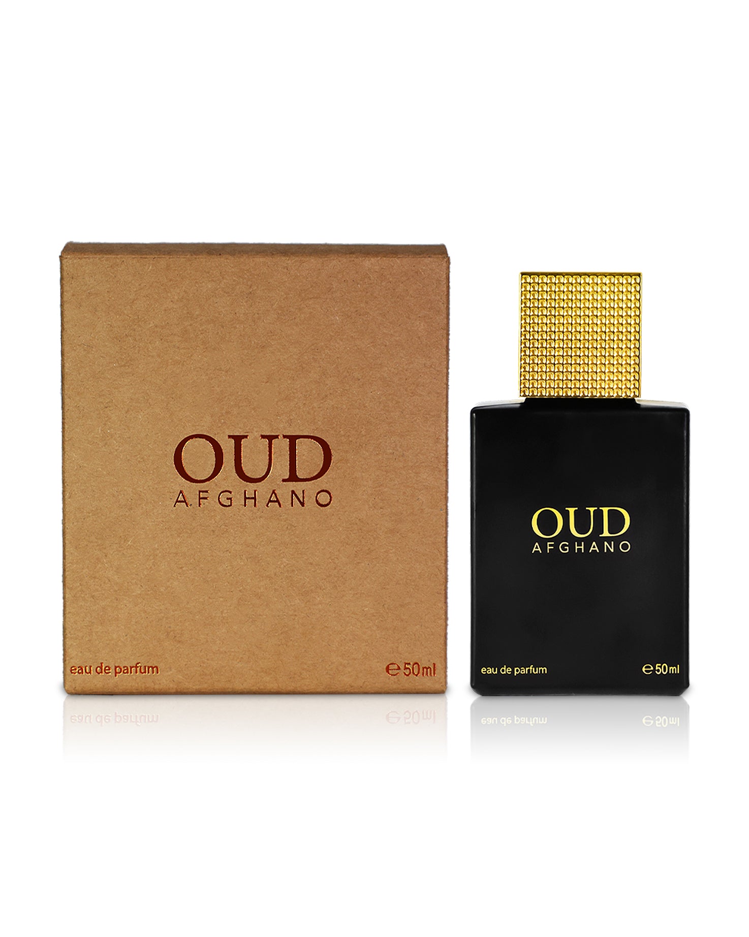 ahmed al maghribi oud afghano perfume bottle shows besideits paper box against white background