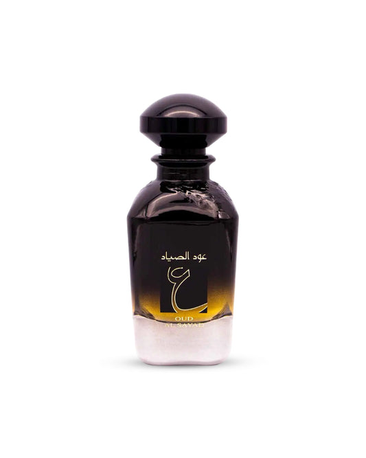OUD AL SAYAD Perfume bottle with black cap and label on a white background