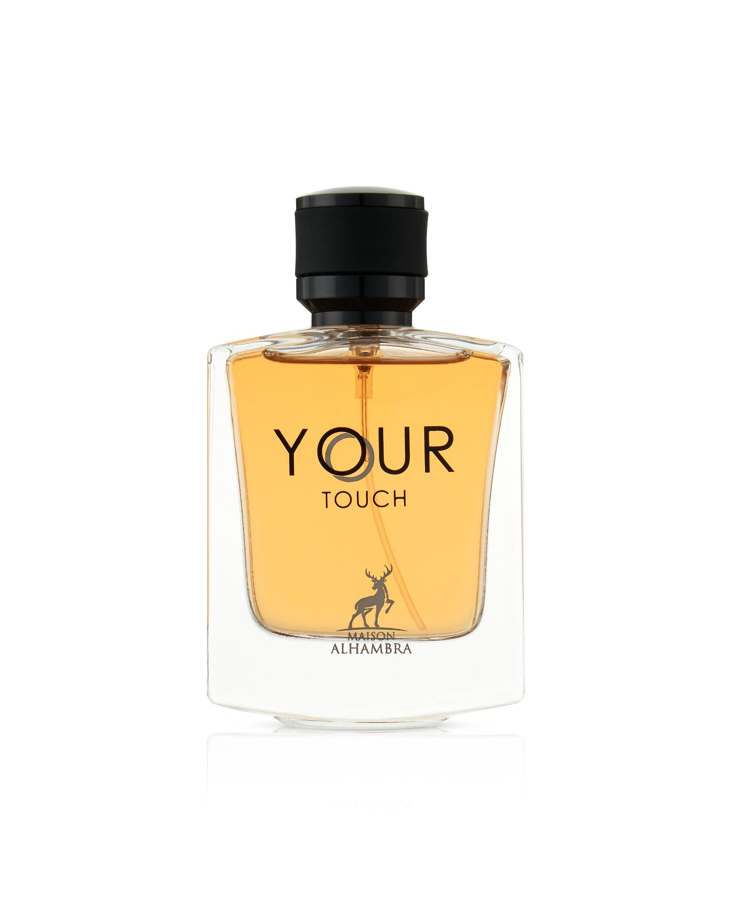 Perfume bottle labeled 'Your Touch' by maison Alhambra on a white background